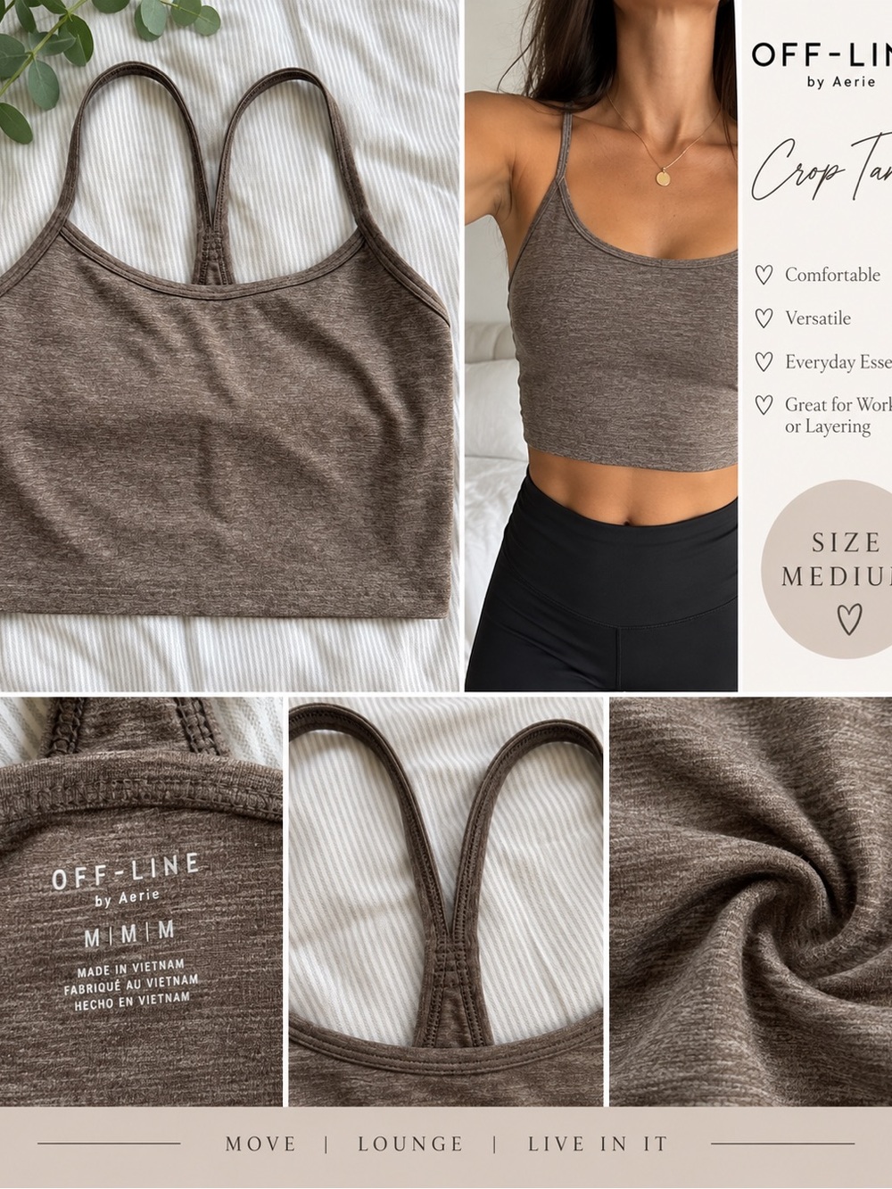 aerie Brown Racerback Seamless Bralette